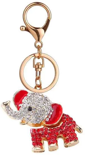 Cute Animal BlingBling Crystals Keychain Animal Charm Keyring Car & Bag Accessory For Wallet Purse Handbags Cars Key Pendant Decor (Red Elephant) Cute Animal BlingBling Crystals Keychain Animal Charm Keyring Car & Bag Accessory For Wallet Purse Handbags Cars Key Pendant Decor (Red Elephant)