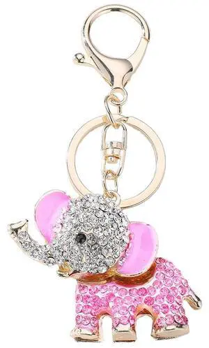 Cute Animal BlingBling Crystals Keychain Charm Keyring Car & Bag Accessory for Wallet Purse Handbags Key Pendant Decor (Pink Elephant) Cute Animal BlingBling Crystals Keychain Charm Keyring Car & Bag Accessory for Wallet Purse Handbags Key Pendant Decor (Pink Elephant)