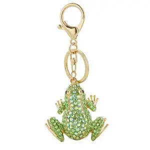 Cute Frog Keychain Rhinestones Green Frog Keychain for Women Handbag Pendant Animal Crystal Key Ring Accessories Car Key Rings Jewelry Gift Cute Frog Keychain Rhinestones Green Frog Keychain for Women Handbag Pendant Animal Crystal Key Ring Accessories Car Key Rings Jewelry Gift