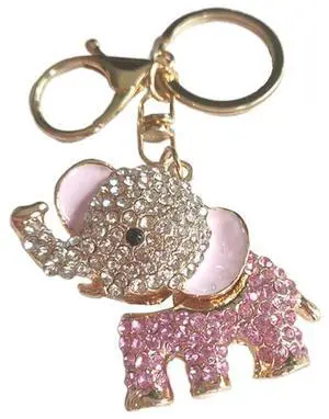 Cute Rhinestone Elephant Keychain for Purse Bag Handbag, Charm Crystal Key Chain Ring for Car Hanging Ornament, Sparkling Animal Keyring Pendant Jewelry Gift for Women (Pink) Cute Rhinestone Elephant Keychain for Purse Bag Handbag, Charm Crystal Key Chain Ring for Car Hanging Ornament, Sparkling Animal Keyring Pendant Jewelry Gift for Women (Pink)