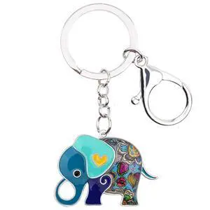 Enamel Alloy Anime Elephant Keychains Key Ring Charm Elephants Gifts for Women Girls Lady Bag Car Purse (Blue) Enamel Alloy Anime Elephant Keychains Key Ring Charm Elephants Gifts for Women Girls Lady Bag Car Purse (Blue)