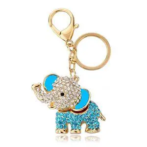 Cute Animal BlingBling Crystals Keychain Animal Charm Keyring Car & Bag Accessory For Wallet Purse Handbags Cars Key Pendant Decor (Blue Elephant) Cute Animal BlingBling Crystals Keychain Animal Charm Keyring Car & Bag Accessory For Wallet Purse Handbags Cars Key Pendant Decor (Blue Elephant)