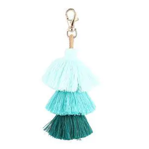 Women Colorful Tassels Charm Keychain Car Keyring Holder Bag Wallet Purse (Pale Green) Women Colorful Tassels Charm Keychain Car Keyring Holder Bag Wallet Purse (Pale Green)