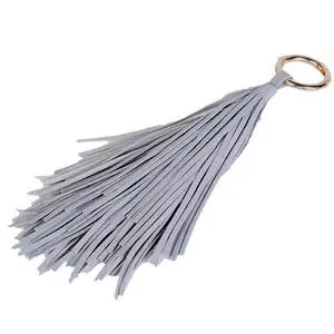 Women Leather Tassel Keychain Car Keyring Holder Bag Wallet Purse Decorations (Gray-A) Women Leather Tassel Keychain Car Keyring Holder Bag Wallet Purse Decorations (Gray-A)
