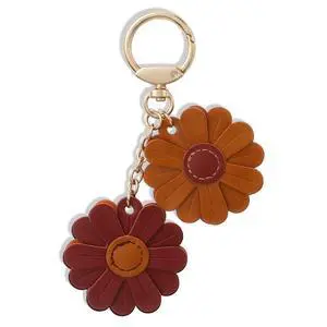 Leather Flower Bag Charm, 2-Inch Floral Keychain for Women, Boho Purse Charm Keyring, Handbag Pendant Wallet Decor Leather Flower Bag Charm, 2-Inch Floral Keychain for Women, Boho Purse Charm Keyring, Handbag Pendant Wallet Decor
