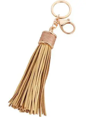 Women Leather Tassels Keychain Car Circle Key Rings Gift Bag Hanging Buckle (Golden) Women Leather Tassels Keychain Car Circle Key Rings Gift Bag Hanging Buckle (Golden)