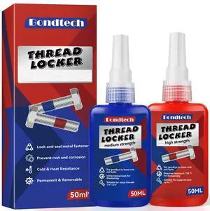 Thread Lock Blue and Red, Threadlocker Medium and High Strength, Thread Locker for Nuts, Bolts, Fasteners and Metals, Against Losening and Leakage (Medium-High-100ml) Thread Lock Blue and Red, Threadlocker Medium and High Strength, Thread Locker for Nuts, Bolts, Fasteners and Metals, Against Losening and Leakage (Medium-High-100ml)