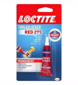 Threadlocker Red 271 - Permanent Thread Lock Glue for Nuts, Bolts, & Fasteners, High Strength Screw Glue to Prevent Loosening & Corrosion - 6 ml, 1 Pack Threadlocker Red 271 - Permanent Thread Lock Glue for Nuts, Bolts, & Fasteners, High Strength Screw Glue to Prevent Loosening & Corrosion - 6 ml, 1 Pack