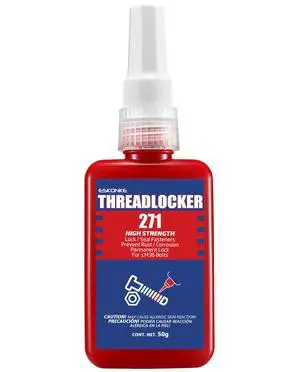 Thread Locker Red 271 - Permanent Threadlocker Metal Glue for Nuts, Bolts, Fasteners High Strength Screw Compound to Prevent Loosening & Corrosion 1.69 Oz/50 ml Thread Locker Red 271 - Permanent Threadlocker Metal Glue for Nuts, Bolts, Fasteners High Strength Screw Compound to Prevent Loosening & Corrosion 1.69 Oz/50 ml