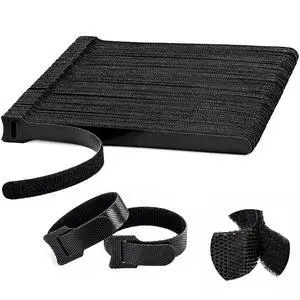 100PCS Hook and Loop Straps - 6 Inch Reusable Cable Ties for Cable Management, Adjustable Cord Organizer Hook & Loop Straps for Home, Office and Data Centers, Black 100PCS Hook and Loop Straps - 6 Inch Reusable Cable Ties for Cable Management, Adjustable Cord Organizer Hook & Loop Straps for Home, Office and Data Centers, Black