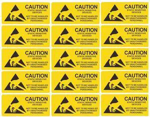 500PCS ESD Caution Labels for Electrostatic Sensitive Devices Anti-Static Warning Stickers, Durable Adhesive Industrial Safety Decals for Electronics, Lab & Manufacturing Use 500PCS ESD Caution Labels for Electrostatic Sensitive Devices Anti-Static Warning Stickers, Durable Adhesive Industrial Safety Decals for Electronics, Lab & Manufacturing Use