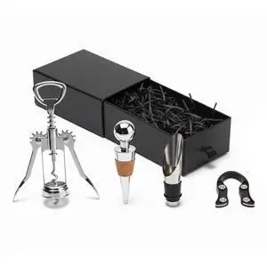 Wine Opener Gift Set-Wing Corkscrew, Foil Cutter, Pourer and Wine Bottle Stopper Accessories Kit for Wine Lovers Wine Opener Gift Set-Wing Corkscrew, Foil Cutter, Pourer and Wine Bottle Stopper Accessories Kit for Wine Lovers