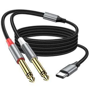 USB C to Dual 1/4 inch Audio Cable 3.3FT, USB Type C to Dual 6.35mm 1/4 inch TS Audio Cord for Smartphone, Tablet, Laptop Link Amplifier, Mixing Console Mixer, Speaker. USB C to Dual 1/4 inch Audio Cable 3.3FT, USB Type C to Dual 6.35mm 1/4 inch TS Audio Cord for Smartphone, Tablet, Laptop Link Amplifier, Mixing Console Mixer, Speaker.