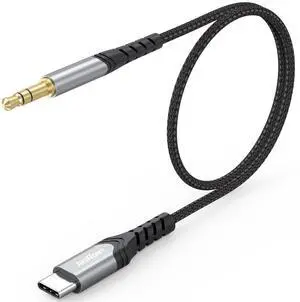 USB C to Aux Cable 2FT, Short USB Type C to 3.5mm Audio Auxiliary Cord, USB-C Male to Aux Male 1/8 Jack Adapter Braided for iPhone 17/16/15, Galaxy S25-S21, Pixel, iPad, Car Stereo, Amplifier, Sound USB C to Aux Cable 2FT, Short USB Type C to 3.5mm Audio Auxiliary Cord, USB-C Male to Aux Male 1/8 Jack Adapter Braided for iPhone 17/16/15, Galaxy S25-S21, Pixel, iPad, Car Stereo, Amplifier, Sound