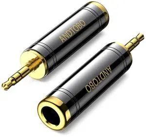1/4'' to 3.5 mm Stereo Pure Copper Headphone Adapter, 3.5 mm(1/8'') Plug Male to 6.35 mm (1/4'') Jack Female Stereo Adapter for Headphone, Amp Adapter, Black 2-Pack 1/4'' to 3.5 mm Stereo Pure Copper Headphone Adapter, 3.5 mm(1/8'') Plug Male to 6.35 mm (1/4'') Jack Female Stereo Adapter for Headphone, Amp Adapter, Black 2-Pack