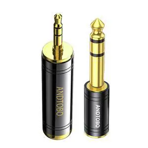 1/4 inch to 3.5mm and 3.5mm (1/8'') Plug Male to 6.35mm (1/4'') Jack Female Stereo Pure Copper Headphone Adapter for Amp Guitar, Piano, etc- 2 Pack, Black 1/4 inch to 3.5mm and 3.5mm (1/8'') Plug Male to 6.35mm (1/4'') Jack Female Stereo Pure Copper Headphone Adapter for Amp Guitar, Piano, etc- 2 Pack, Black