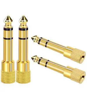 6.35mm 1/4 Male to 3.5mm 1/8 Female Stereo Headphone Adapter 4 Pack Audio Jack Plug Gold Plated for Speaker Headphone Guitar Digital Piano Amp Adapte 6.35mm 1/4 Male to 3.5mm 1/8 Female Stereo Headphone Adapter 4 Pack Audio Jack Plug Gold Plated for Speaker Headphone Guitar Digital Piano Amp Adapte