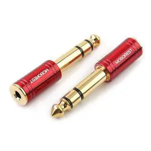 1/4 to 1/8 Headphone Adapter 2-Pack 6.35mm Male to 3.5mm Female Stereo Audio Jack Converter, Pure Copper Gold Plated for Guitar Amp, Mixer, Speaker, Piano, Headphones -2RED 1/4 to 1/8 Headphone Adapter 2-Pack 6.35mm Male to 3.5mm Female Stereo Audio Jack Converter, Pure Copper Gold Plated for Guitar Amp, Mixer, Speaker, Piano, Headphones -2RED