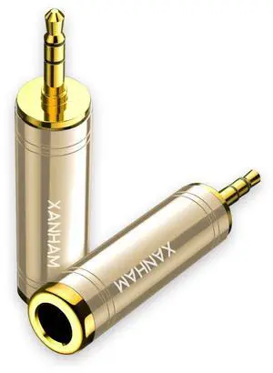 1/4 Inch 6.35mm Female to 1/8 Inch 3.5mm Male TRS Stereo Audio Jack Quarter Inch to Headphone Aux Adapter for Aux Cable, Smartphone, Laptop, Tablet, Speaker, etc. (2 Pack) 1/4 Inch 6.35mm Female to 1/8 Inch 3.5mm Male TRS Stereo Audio Jack Quarter Inch to Headphone Aux Adapter for Aux Cable, Smartphone, Laptop, Tablet, Speaker, etc. (2 Pack)