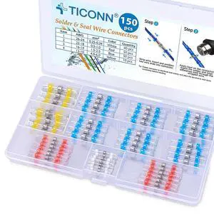 150 PCS Solder Seal Wire Connectors, Heat Shrink Butt Connectors, Waterproof and Insulated Electrical Wire Terminals, Butt Splice (150PCS) 150 PCS Solder Seal Wire Connectors, Heat Shrink Butt Connectors, Waterproof and Insulated Electrical Wire Terminals, Butt Splice (150PCS)