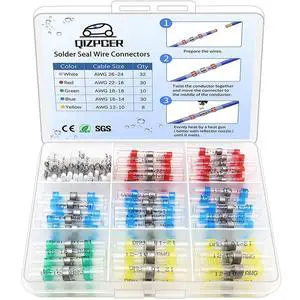 110 Pcs Heat Shrink Wire Connectors, Solder Seal Butt Connectors Kit Waterproof Marine Electrical Splice Terminals 110 Pcs Heat Shrink Wire Connectors, Solder Seal Butt Connectors Kit Waterproof Marine Electrical Splice Terminals