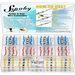 120PCS Solder Seal Wire Connectors - Heat Shrink Waterproof Solder Butt Connector Kit Insulated Automotive Marine Electrical Wire Terminals 120PCS Solder Seal Wire Connectors - Heat Shrink Waterproof Solder Butt Connector Kit Insulated Automotive Marine Electrical Wire Terminals