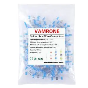 100PCS Blue Waterproof Solder Seal Wire Connectors 16-14 AWG, Heat Shrink Butt Connectors Terminals Solder Sleeve Wire Splice Connector for Marine Boat Wire Joint 100PCS Blue Waterproof Solder Seal Wire Connectors 16-14 AWG, Heat Shrink Butt Connectors Terminals Solder Sleeve Wire Splice Connector for Marine Boat Wire Joint