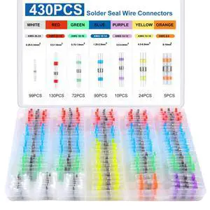 430PCS Solder Seal Wire Connectors, Durable Heat Shrink Butt Wire Connector, Solder Stick Wire connectors for Motorcycle, Automotive, Marine with Anticorrosion and Waterproof 430PCS Solder Seal Wire Connectors, Durable Heat Shrink Butt Wire Connector, Solder Stick Wire connectors for Motorcycle, Automotive, Marine with Anticorrosion and Waterproof
