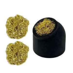 Soldering Iron Tip Cleaner 3Pcs Soft Coiled Brass Tip Cleaner with Silicone Holder Non-slip Solder Tip Cleaners, No Water Needed, Black Soldering Iron Tip Cleaner 3Pcs Soft Coiled Brass Tip Cleaner with Silicone Holder Non-slip Solder Tip Cleaners, No Water Needed, Black