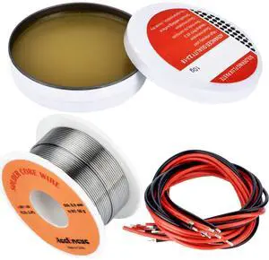 Solder Core Wire and Rosin Paste Flux Kit Tin Lead Rosin Core Solder Wire & Rosin Paste Flux for Electrical Soldering 60-40 (0.8mm, 50g) Solder Core Wire and Rosin Paste Flux Kit Tin Lead Rosin Core Solder Wire & Rosin Paste Flux for Electrical Soldering 60-40 (0.8mm, 50g)