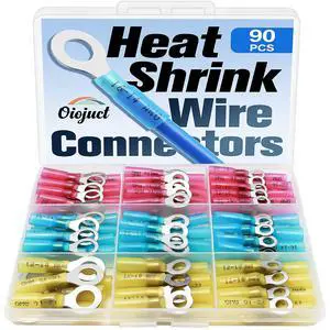 90Pcs Heat Shrink Wire Connectors Electrical Kit - Marine Automotive Wiring Crimp Terminals Assortment, Waterproof Ring Electrical Butt Connector 90Pcs Heat Shrink Wire Connectors Electrical Kit - Marine Automotive Wiring Crimp Terminals Assortment, Waterproof Ring Electrical Butt Connector