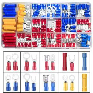 150PCS Mixed Quick Disconnect Electrical Insulated Butt Bullet Spade Fork Ring Solderless Crimp Terminals 18 Types Wire Connectors Assortment Kit 150PCS Mixed Quick Disconnect Electrical Insulated Butt Bullet Spade Fork Ring Solderless Crimp Terminals 18 Types Wire Connectors Assortment Kit