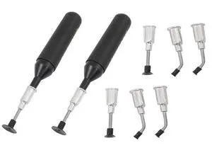 Pack of 2 Vacuum Sucking Pen Pick up Tool Kit with Suction Tips and Suction Cups for IC SMD Precision Component Placement Pack of 2 Vacuum Sucking Pen Pick up Tool Kit with Suction Tips and Suction Cups for IC SMD Precision Component Placement
