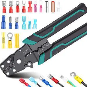 Wire Crimping tool Wire crimper,stripper and cutter for insulated/Bare/Heat Shrink connectors(22-10 AWG) Multifunctional stripping crimping pliers (No connector included) Wire Crimping tool Wire crimper,stripper and cutter for insulated/Bare/Heat Shrink connectors(22-10 AWG) Multifunctional stripping crimping pliers (No connector included)