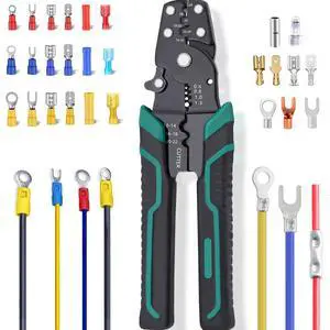 Wire Crimping Tool, Multifunctional stripping crimping pliers Wire stripper and crimping tool for Insulated Bare/Heat Shrink connectors Electrical Connectors(22-10 AWG) Wire Crimping Tool, Multifunctional stripping crimping pliers Wire stripper and crimping tool for Insulated Bare/Heat Shrink connectors Electrical Connectors(22-10 AWG)