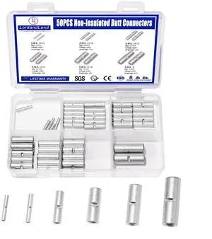 50PCS Non Insulated Butt Connectors 24-8 AWG,Uninsulated Crimp Wire Connectors Electrical Seamless Crimping Terminals,Bare Copper Crimp Splice Terminal for 22,20,18,16,12,8 Gauge Wire 50PCS Non Insulated Butt Connectors 24-8 AWG,Uninsulated Crimp Wire Connectors Electrical Seamless Crimping Terminals,Bare Copper Crimp Splice Terminal for 22,20,18,16,12,8 Gauge Wire