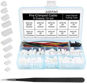 JST-XH 2.54mm Connector Socket Kit with Pre-Crimped 2.54mm Male and Female Cable Wire 2/3/4/5/6/7 Pin Housing JST Connector Adapter Plug JST-XH Terminal Wires Cables Socket Connectors Kit JST-XH 2.54mm Connector Socket Kit with Pre-Crimped 2.54mm Male and Female Cable Wire 2/3/4/5/6/7 Pin Housing JST Connector Adapter Plug JST-XH Terminal Wires Cables Socket Connectors Kit