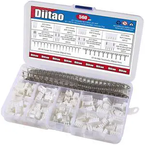 560PCS for JST Connector Kit for JST-XHP 2/3/4/5 Pin Housing Female and Male Connector Plug, Adapter Cable Connector 2.54mm Male Female Pin Terminal Connector Crimp DIP Kit(2.54mm) 560PCS for JST Connector Kit for JST-XHP 2/3/4/5 Pin Housing Female and Male Connector Plug, Adapter Cable Connector 2.54mm Male Female Pin Terminal Connector Crimp DIP Kit(2.54mm)