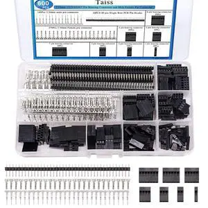 600PCS Dupont Connector Kit - 2.54mm 1/2/3/4/5/6/7 Pin Housing Connector and Male/Female Crimp Pin, Jumper Wire Cable 600PCS Dupont Connector Kit - 2.54mm 1/2/3/4/5/6/7 Pin Housing Connector and Male/Female Crimp Pin, Jumper Wire Cable