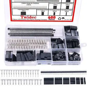 600PCS 2.54mm Connector Kit 1/2/3/4/5/6/7 Pin Housing Connector with 2.54 Male and Female Terminals Crimping Connectors and 2.54mm 40 Pin Single Row Connectors Set 600PCS 2.54mm Connector Kit 1/2/3/4/5/6/7 Pin Housing Connector with 2.54 Male and Female Terminals Crimping Connectors and 2.54mm 40 Pin Single Row Connectors Set