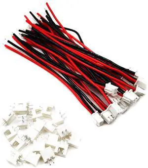 20 Sets Mini Micro JST-XH 2.54mm Pitch 2 Pin Male Connector with 10cm Silicone Wire Cables and Female Socket 20 Sets Mini Micro JST-XH 2.54mm Pitch 2 Pin Male Connector with 10cm Silicone Wire Cables and Female Socket