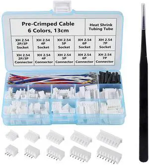 2.54mm XH Connector Socket Kit with pre-Crimped Cable Wire 2/3/4/5/6/7 Pin Housing JST Adapter Cable Male and Female Compatible with JST-XH Connector 2.54mm XH Connector Socket Kit with pre-Crimped Cable Wire 2/3/4/5/6/7 Pin Housing JST Adapter Cable Male and Female Compatible with JST-XH Connector