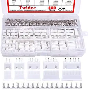 500PCS 2.54mm JST Connector Kit with 2/3/4/5/6 Male and Female Pin Housing Connector Adapter Plug and 2.54mm Female Pin Header Wire Terminal Kit N-010-W 500PCS 2.54mm JST Connector Kit with 2/3/4/5/6 Male and Female Pin Housing Connector Adapter Plug and 2.54mm Female Pin Header Wire Terminal Kit N-010-W
