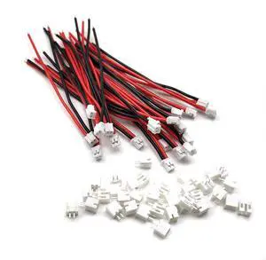 20 Sets Mini Micro JST-PH 2.0mm 2 Pin Male Connector with 10cm Silicone Wire Cables and Female Socket JST PH 2.0 Connector Kit 20 Sets Mini Micro JST-PH 2.0mm 2 Pin Male Connector with 10cm Silicone Wire Cables and Female Socket JST PH 2.0 Connector Kit