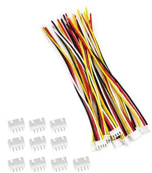 10 Sets Jst Xh 2.54mm 4 Pin Plug Male Connector with 150mm Soft Silicone Wire & XH2.54 4P Female Connector 10 Sets Jst Xh 2.54mm 4 Pin Plug Male Connector with 150mm Soft Silicone Wire & XH2.54 4P Female Connector