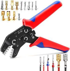 Wire Crimping Tool with Ratchet 24-16 AWG Wire Crimping Pliers,Ratchet Wire Crimper Tool for Open Barrel Terminal Connectors,Electrical Crimping Tool SN-58B Wire Crimping Tool with Ratchet 24-16 AWG Wire Crimping Pliers,Ratchet Wire Crimper Tool for Open Barrel Terminal Connectors,Electrical Crimping Tool SN-58B