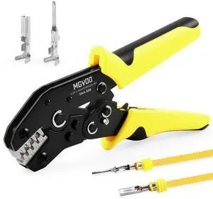 Wire Crimping Tool Open Barrel Terminals Ratchet Wire Crimper for Molex Style Deutsch Pin DELPHI AMP Dupont JST TYCO Connectors 24-14 AWG Wire Crimping Tool Open Barrel Terminals Ratchet Wire Crimper for Molex Style Deutsch Pin DELPHI AMP Dupont JST TYCO Connectors 24-14 AWG