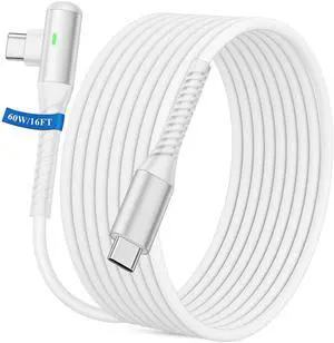 USB C Cable 16FT Extra Long 60W Fast Charging Outdoor Camping Cord White USB C Cable 16FT Extra Long 60W Fast Charging Outdoor Camping Cord White