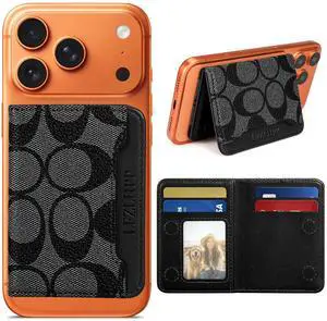 Magnetic Wallet Stand with 360° Rotating Holder and RFID Blocking 4-5 Card Capacity Premium PU Leather Cell Phone Card Pouch for iPhone 17 16 15 14 13 12 Pro Max(Not for 13 12 Mini),Black Magnetic Wallet Stand with 360° Rotating Holder and RFID Blocking 4-5 Card Capacity Premium PU Leather Cell Phone Card Pouch for iPhone 17 16 15 14 13 12 Pro Max(Not for 13 12 Mini),Black