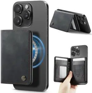 Magnetic Wallet for iPhone 17/16/15/14/13/12 Series, Upgraded Strong Magnetic Card Holder Phone Wallet, RFID Blocking PU Leather Wallet Stand for Women Men, Not for iPhone 13/12 Mini, Black Magnetic Wallet for iPhone 17/16/15/14/13/12 Series, Upgraded Strong Magnetic Card Holder Phone Wallet, RFID Blocking PU Leather Wallet Stand for Women Men, Not for iPhone 13/12 Mini, Black